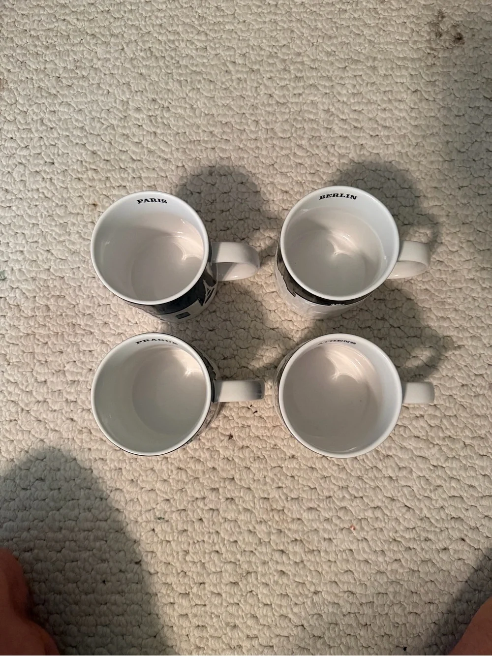 Starbucks 4 Relief Mugs (Paris Berlin Prague Athens)